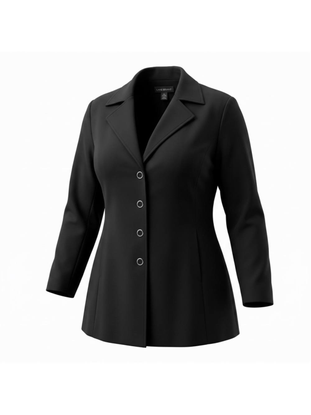 Lane Bryant Trench Coat Black Single Breasted Snap Front Business Womens 18/20